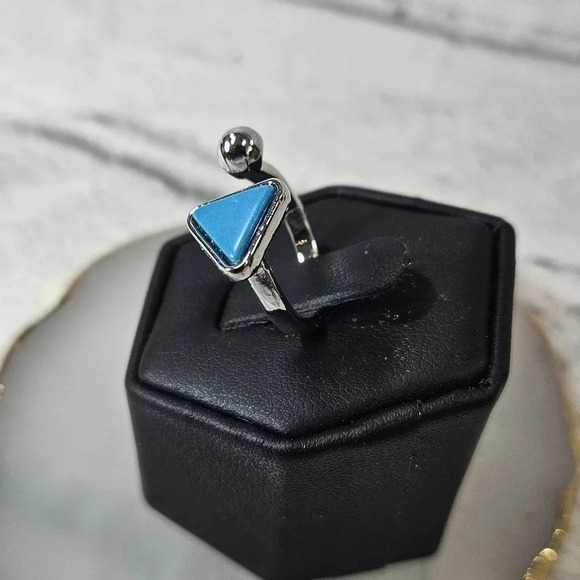 Simple Blue Arrow Adjustable Fashion Ring A42 - Picture 4 of 6